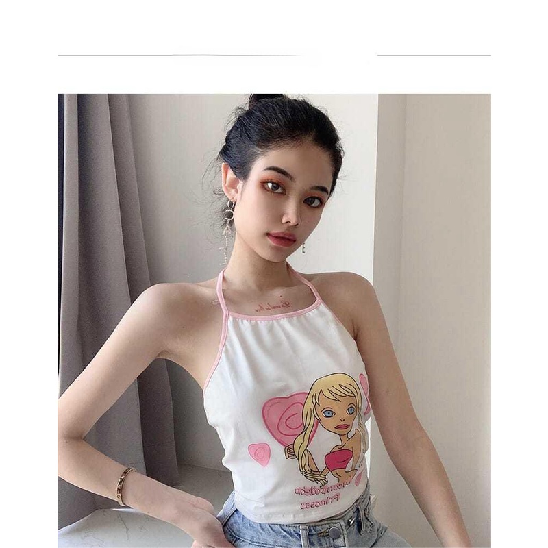 ZHELIHANGFEI Áo Dệt Kim Hai Dây Hở Lưng Dáng Ôm Gợi Cảm Cho Nữ