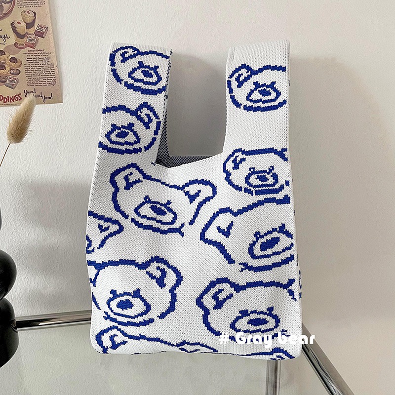 Túi Đeo Vai Đan Len Hình Gấu / Hoa Xinh Xắn Thời Trang Cho Bé Gái