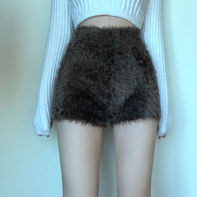 ZHELIHANGFEI Quần Short Nữ Lưng Cao Ôm Dáng Thời Trang