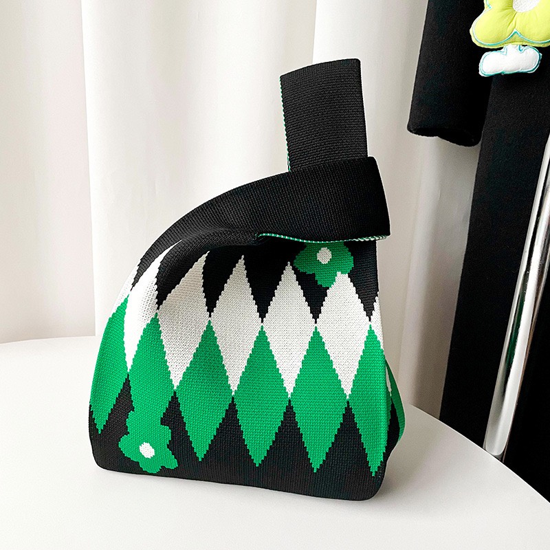 Túi Đeo Vai Đan Len Đính Hoa Thời Trang Xinh Xắn Cho Bé Gái