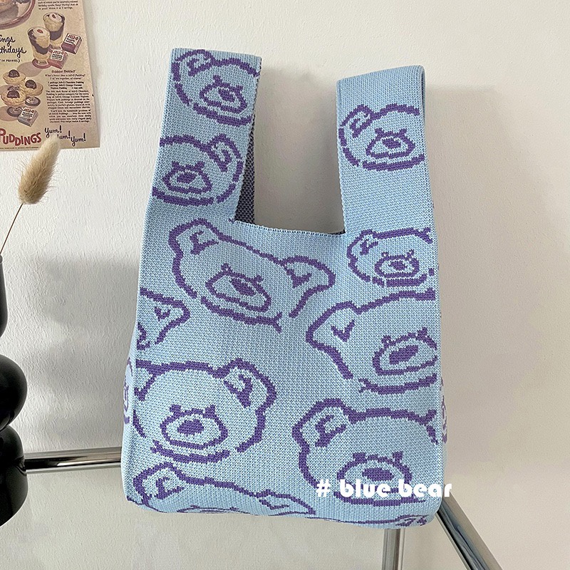 Túi Đeo Vai Đan Len Hình Gấu / Hoa Xinh Xắn Thời Trang Cho Bé Gái