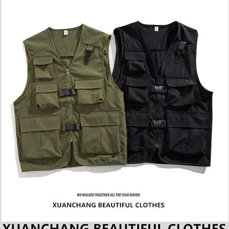 * * A 'Ophao gile nam * Áo Khoác Không Tay Chiến Thuật Đường Phố Bốn Mùa Dáng Rộng Màu Tối Phong Cách Truyền Thống Hợp Thời Trang Cho nam Và Nữ