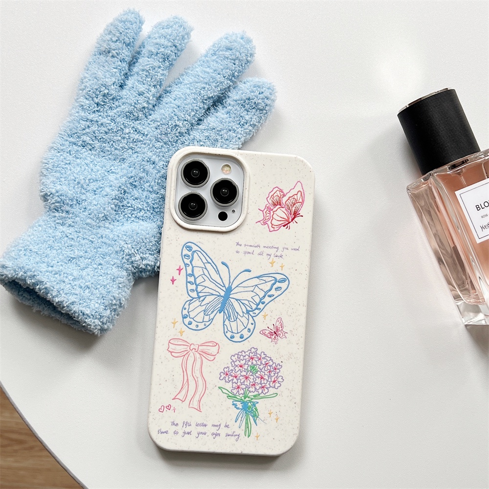 Ốp Điện Thoại TPU Dẻo Họa Tiết Bươm Bướm Thiết Kế Đơn Giản Thời Trang Cho iphone 14 Pro Max 13 12 11