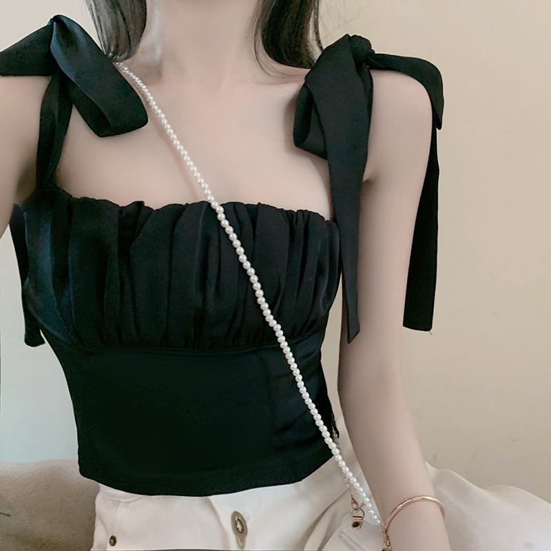 ZHELIHANGFEI Áo Dệt Kim Hai Dây Ôm Eo Gợi Cảm Cho Nữ