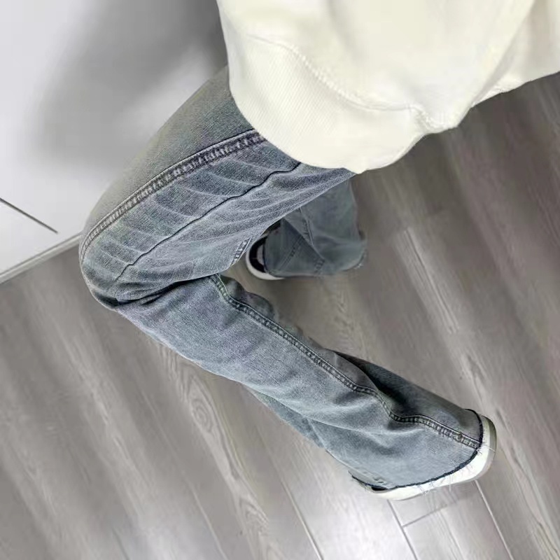 ZHELIHANGFEI Quần Jean Lưng Cao Ống Rộng Phong Cách Retro Mỹ