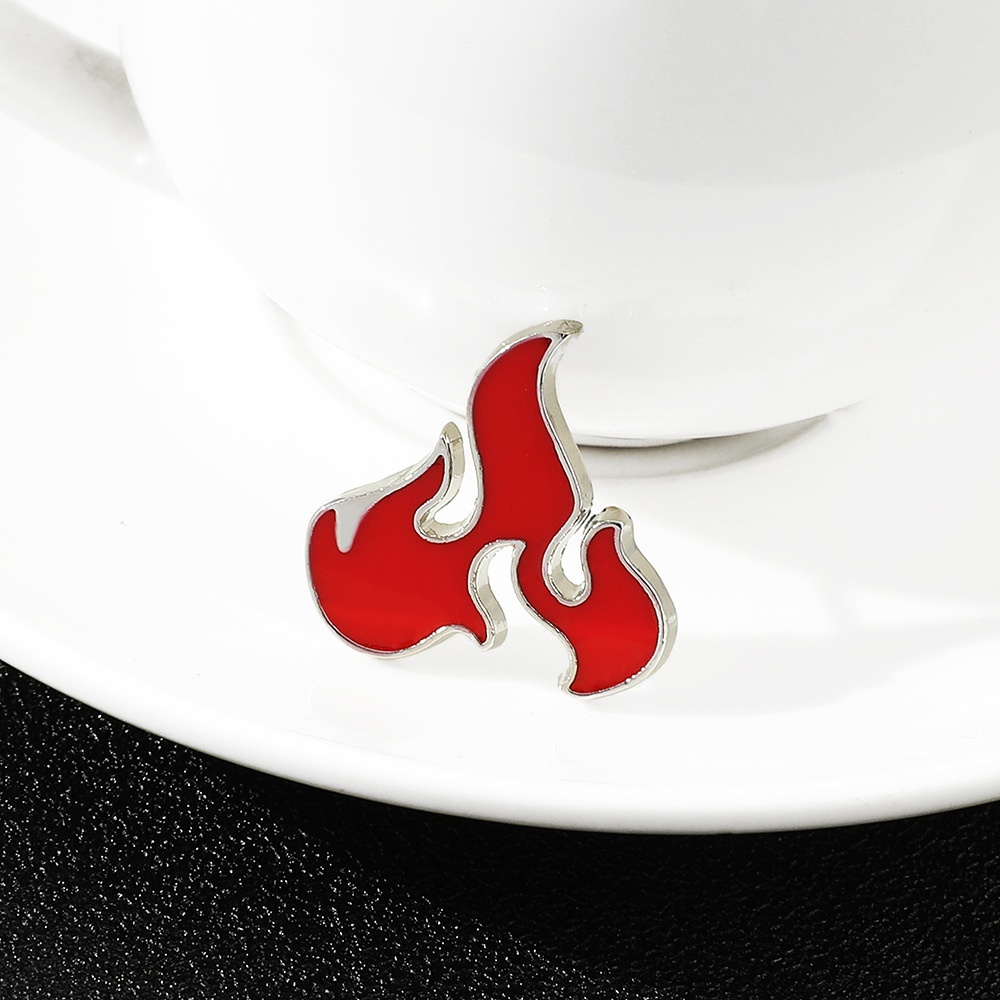Ghim Cài Áo Kim Loại Hình Ngọn Lửa Phong Cách Hip Hop Thời Trang