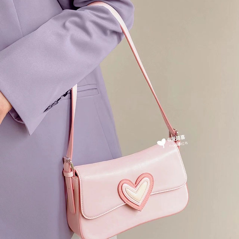 Túi xách bằng da màu trơn in chữ thời trang thanh lịch cho nữ IELGY Túi hồng