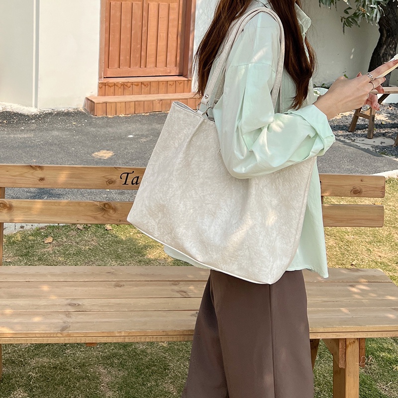 Túi tote IELGY nylon màu trơn đơn giản phong cách Nhật Bản cho nữ