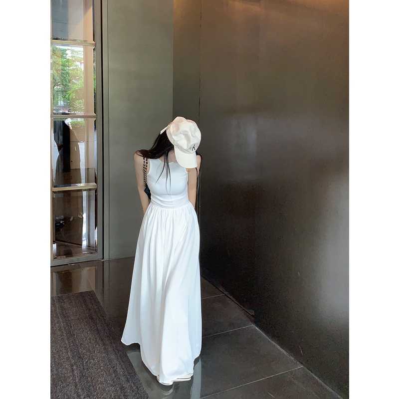 Đầm Dáng Dài Chiết Eo Phong Cách Thời Trang Pháp Dành Cho Nữ