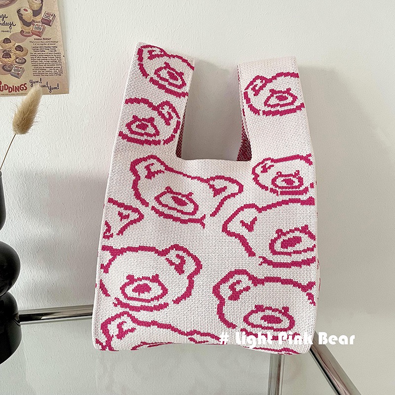 Túi Đeo Vai Đan Len Hình Gấu / Hoa Xinh Xắn Thời Trang Cho Bé Gái