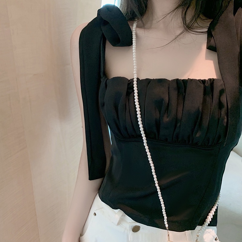 ZHELIHANGFEI Áo Dệt Kim Hai Dây Ôm Eo Gợi Cảm Cho Nữ