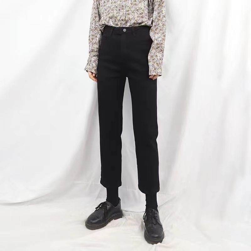 ZHELIHANGFEI Quần Jean Lưng Cao Ống Suông Cá Tính Trẻ Trung