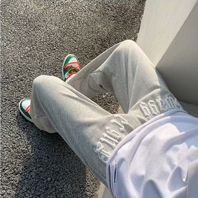 Quần Dài Dáng Rộng In Chữ Trẻ Trung Cá Tính Dễ Phối Đồ Size M-8XL