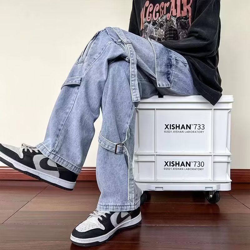 Quần Jean Dài Cột Dây Thiết Kế Mới Thời Trang Theo Phong Cách Hồng Kông