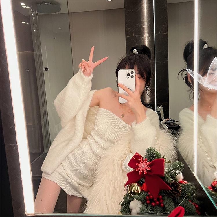 ZHELIHANGFEI Đầm Dệt Kim Ôm Eo Thời Trang Quyến Rũ Cho Nữ