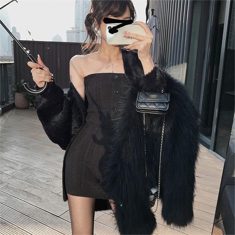 ZHELIHANGFEI Đầm Dệt Kim Ôm Eo Thời Trang Quyến Rũ Cho Nữ