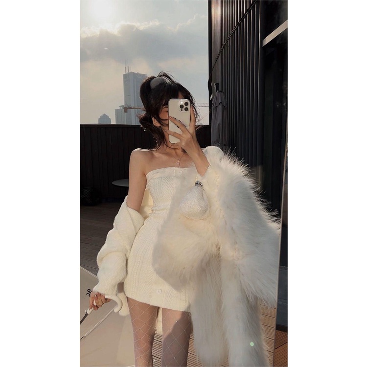 ZHELIHANGFEI Đầm Dệt Kim Ôm Eo Thời Trang Quyến Rũ Cho Nữ