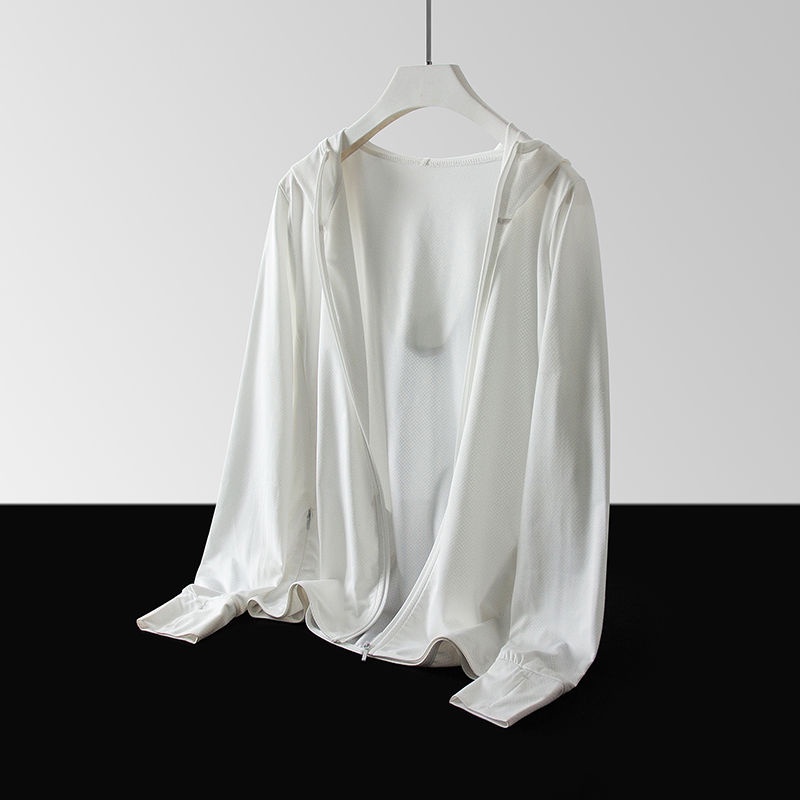 Áo Khoác Chống Nắng Bằng Lụa Lạnh Mỏng Tay Dài Có Mũ Trùm Đầu Thoáng Khí Phong Cách Thời Trang Mùa Hè Mới Cho
