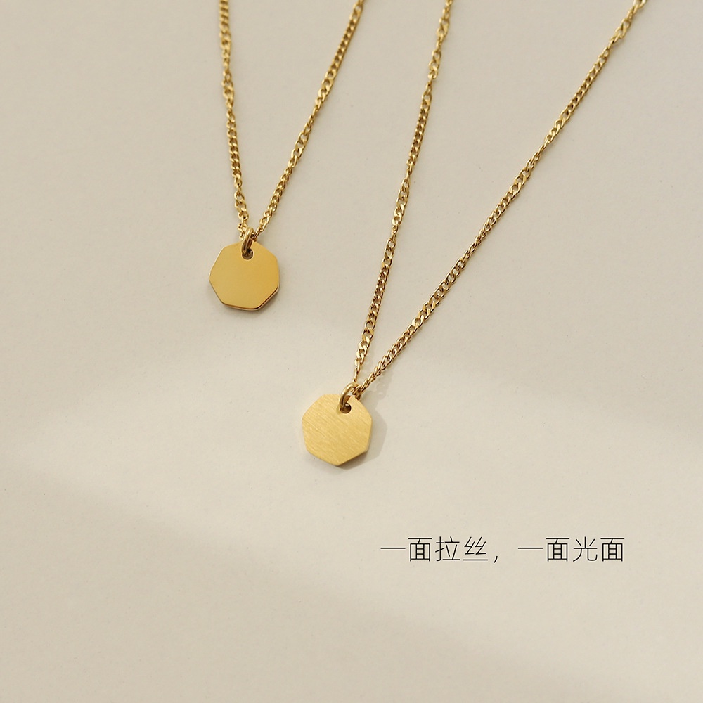 Dây Chuyền Mạ Vàng 18K Mặt Hình Lục Giác Đơn Giản Xl395