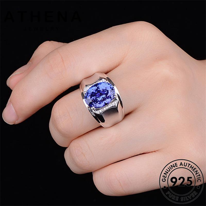 Nhẫn Bạc 925 Đính Đá Sapphire M086 Thời Trang Cho Nam