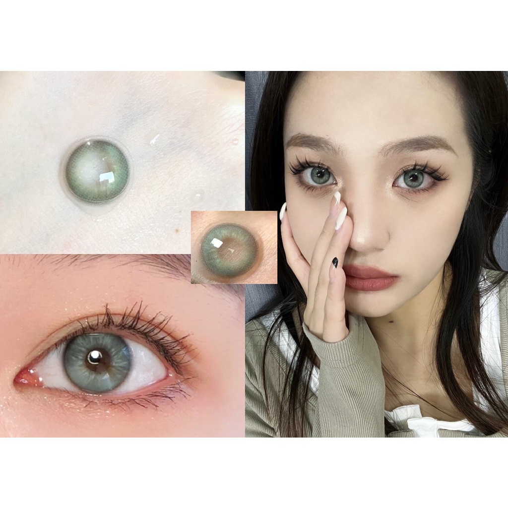 (2023.Kính Áp Tròng LLQHUI 14.20mm (Cấp 0-8.00) Màu Xanh Lá Cây