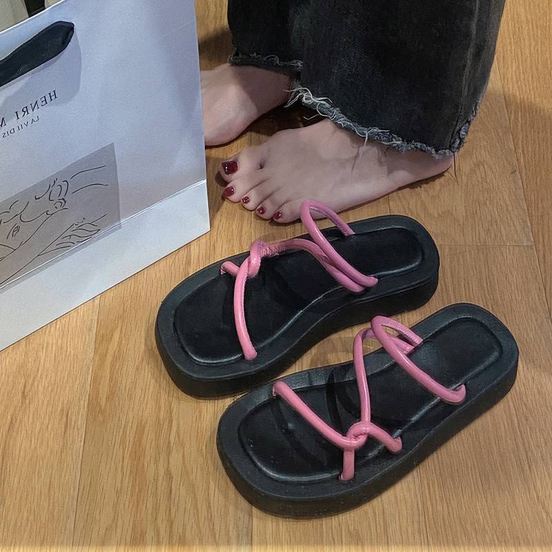 Dép Quai Ngang Đế Dày Thời Trang Mùa Hè Phong Cách Mới