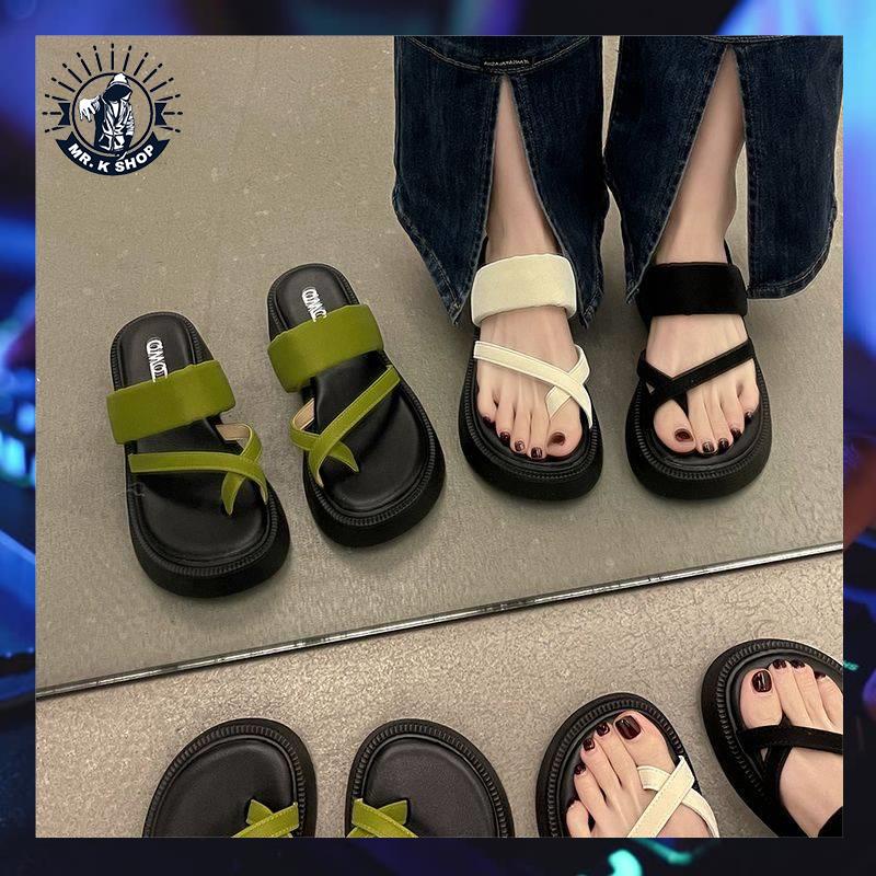 Dép Quai Ngang Đế Dày Thời Trang Xuân Hè Phong Cách Mới Dễ Phối Đồ