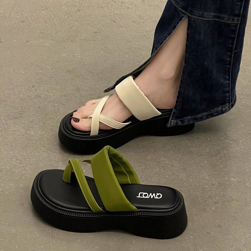 Dép Quai Ngang Đế Dày Thời Trang Xuân Hè Phong Cách Mới Dễ Phối Đồ