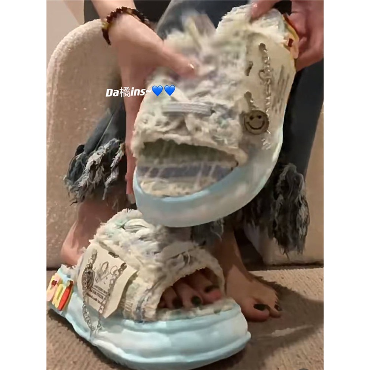 Dép Quai Ngang Họa Tiết Graffiti Thời Trang Mùa Hè Cá Tính