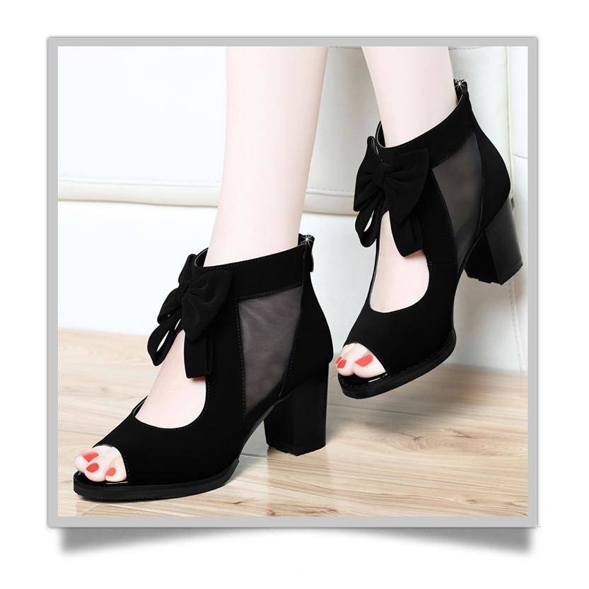 Giày Sandal Cao Gót Thiết Kế Mới Thoáng Khí Thời Trang Mùa Xuân Hè Theo Phong Cách Hàn Quốc