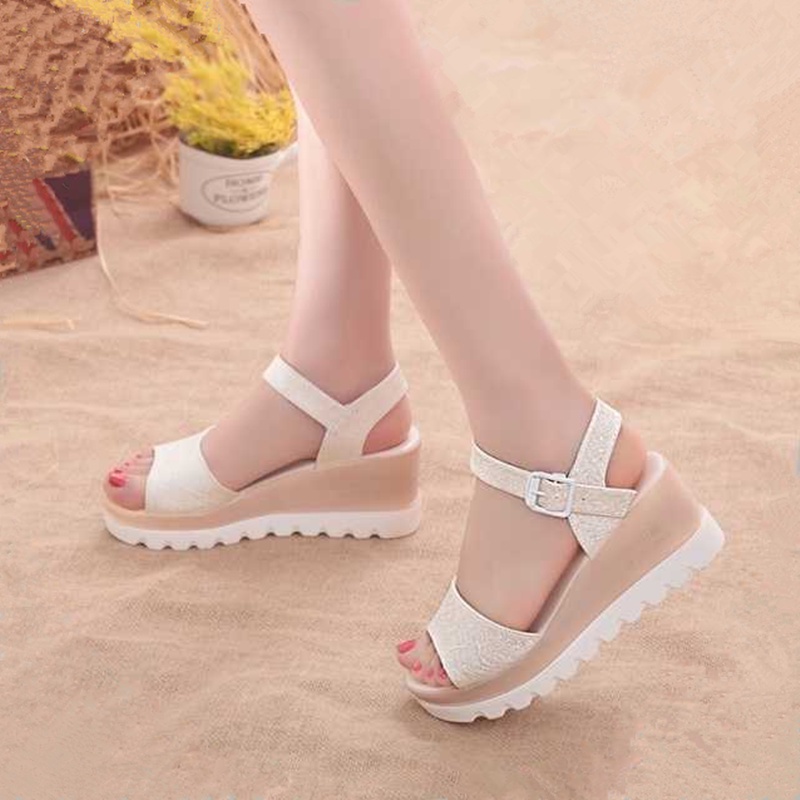 Sandal Đế Xuồng Chống Thấm Nước Phong Cách Hàn Quốc Mới