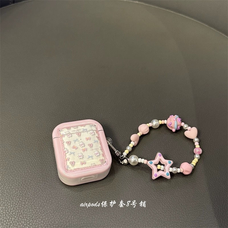 Ốp Điện Thoại Hình Gấu Nơ Hồng / Xanh Lam Cho apple airpods pro2 3