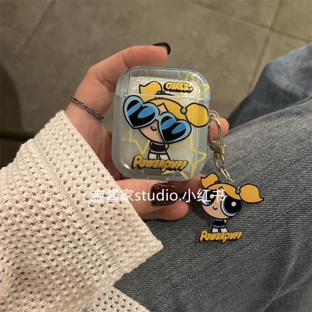 Vỏ Bảo Vệ Hộp Sạc Tai Nghe airpods pro / 3 / 3 Hình Cô Gái Đeo Kính Râm powerpuff Dễ Thương