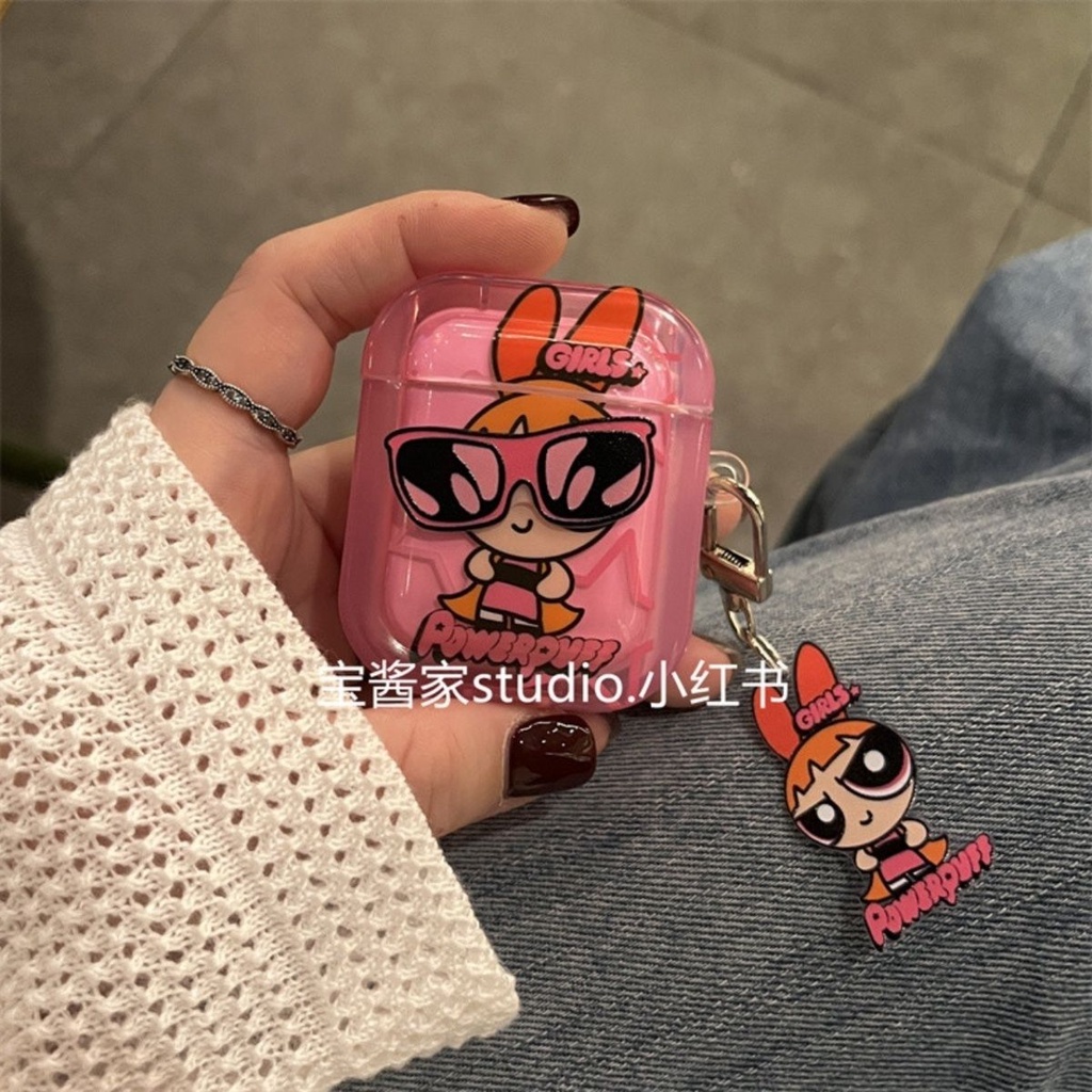 Vỏ Bảo Vệ Hộp Sạc Tai Nghe airpods pro / 3 / 3 Hình Cô Gái Đeo Kính Râm powerpuff Dễ Thương