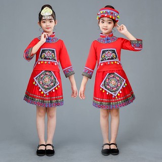Bộ trang phục dân tộc yao miao dân tộc cho bé trai và bé gái biểu diễn múa dân tộc dân tộc