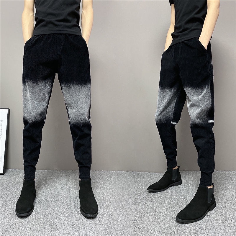 Quần Legging Nhung Kẻ Dáng Ôm Co Giãn Thời Trang Thu Đông Hàn Quốc 2023