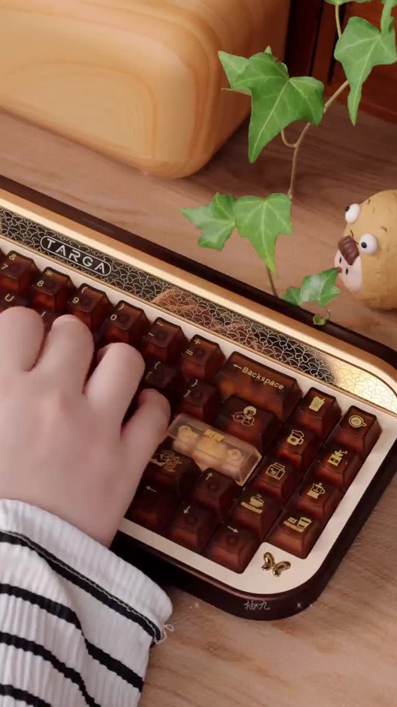 Keygenius Coffee House Keycaps Foggy Transparent Brown PC Cherry Profile keycap set cho bàn phím cơ | BigBuy360 - bigbuy360.vn