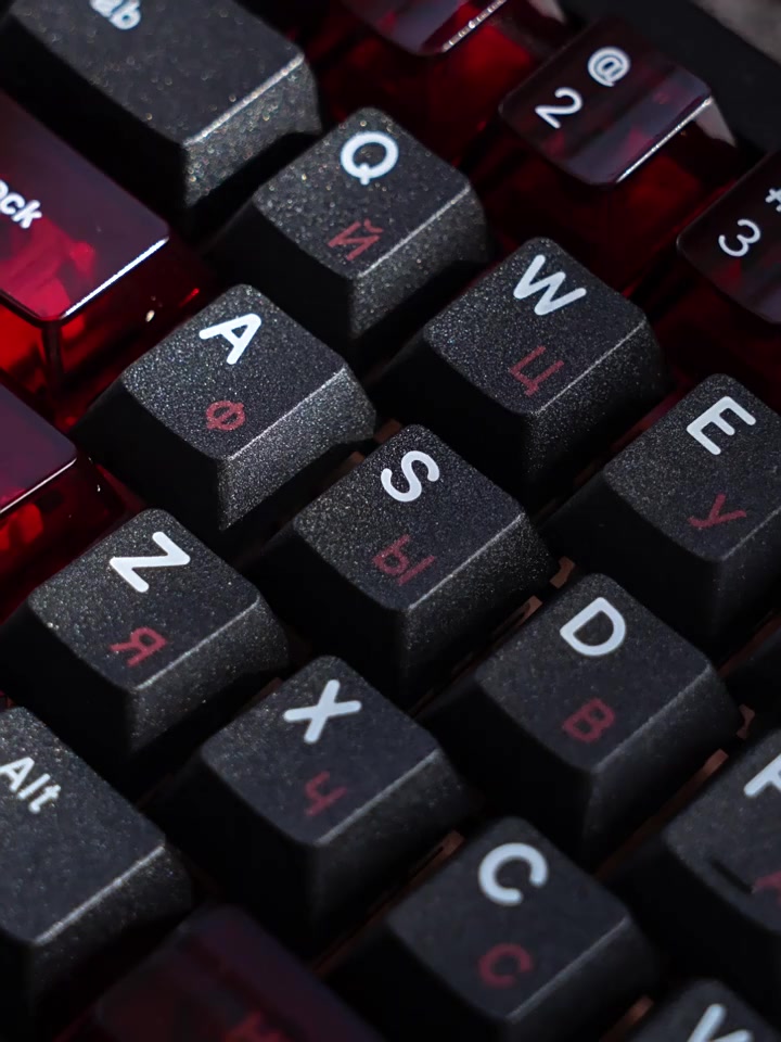 Taptempo Liên Xô Keycaps Đen Đỏ PBT + PC cherry profile keycap Bộ Bàn Phím Cơ | BigBuy360 - bigbuy360.vn