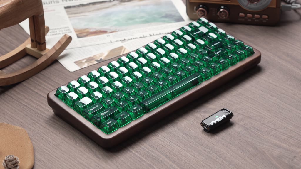 Womier 115 Phím Bộ Keycaps tùy chỉnh Màu xanh lá cây trong suốt Hồ sơ MDA Mũ chìa khóa tối giản | BigBuy360 - bigbuy360.vn