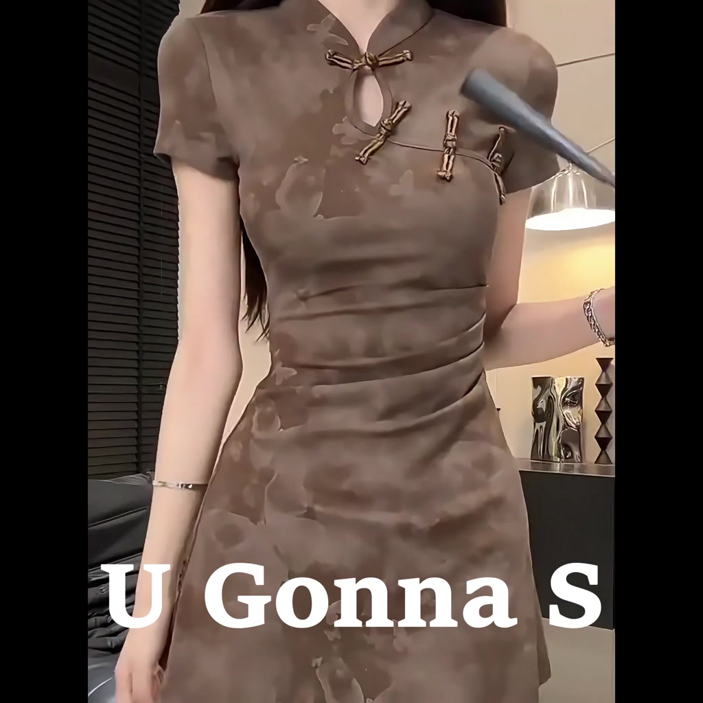 U Gonna S Dress Nữ Cải Tiến Sườn Xám Hiện Đại Tay Ngắn Gợi Cảm Trên Đầu Gối Cổ Trung Quốc Thời Trang Thanh Lịch Chữ A 2025 Co Giãn Bữa Tối Đảng Hoa | BigBuy360 - bigbuy360.vn