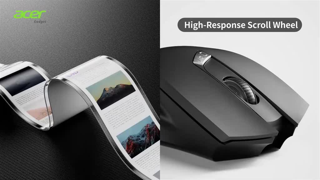 Acer Chuột không dây cuộn siêu nhanh Chuột máy tính 2.4GHz Công thái học không dây với 6 nút bấm 3 cấp độ DPI chỉnh Đầu thu USB-A chuột gaming không dâ thích hợp cho máy tính / Mac / Linux / Laptop M04 | BigBuy360 - bigbuy360.vn
