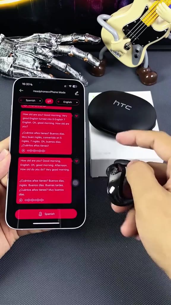 Tai nghe dịch thuật HTC NE19 AI Bluetooth 6.0 Tai nghe không dây âm thanh nổi HiFi | BigBuy360 - bigbuy360.vn