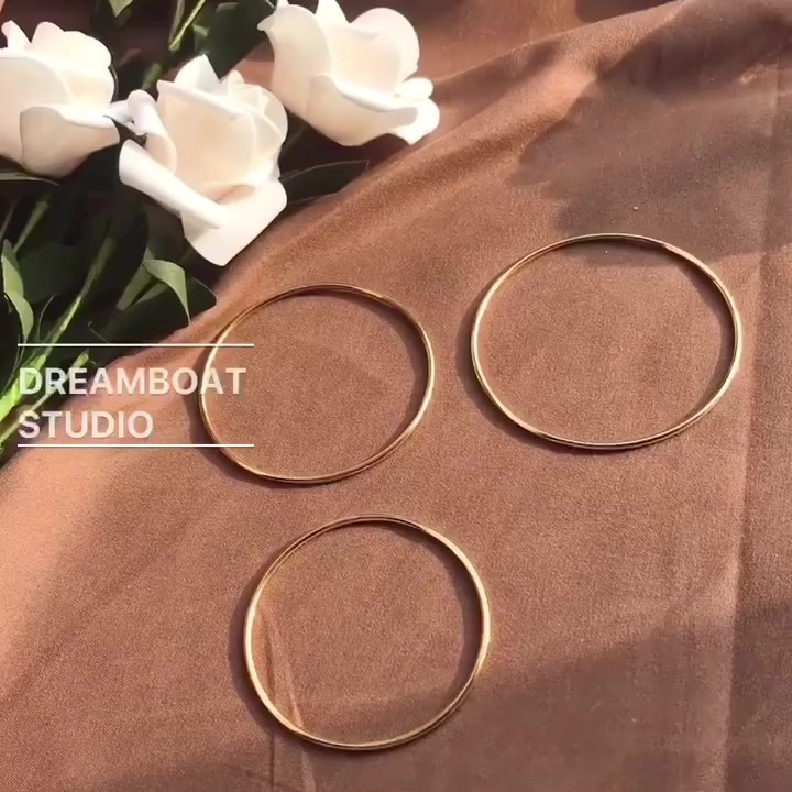 mùa hè Vòng tay đơn bằng thép titan mạ vàng 18k Vòng đeo tay đôi tròn | BigBuy360 - bigbuy360.vn