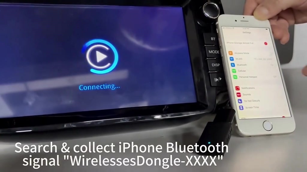 Bộ chuyển đổi tự động Android CarPlay không dây