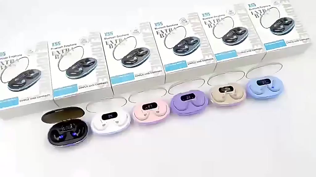 Tai nghe ngủ X55 [2 Quà tặng miễn phí] 1 Nhãn dán hoạt hình+1 Bao tay chơi game, Âm thanh nổi mức HiFi, iPX5 Chống thấm nước Tích hợp Mic, Cho tai nghe điều khiển cảm ứng IOS và Andriod | BigBuy360 - bigbuy360.vn