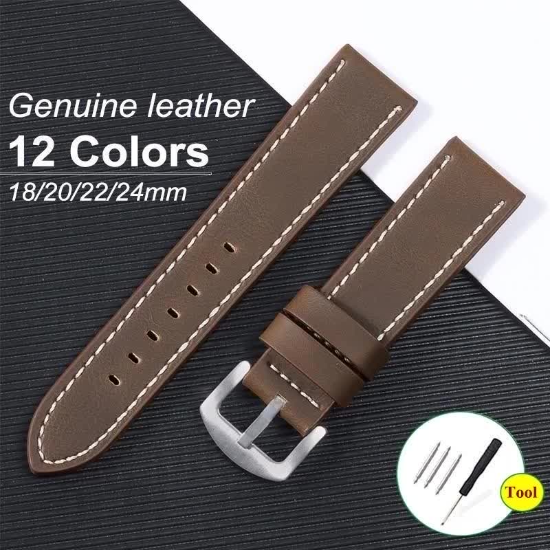 Dây đeo đồng hồ bằng da bò 18mm 20mm 22mm 24mm phong cách vintage | BigBuy360 - bigbuy360.vn