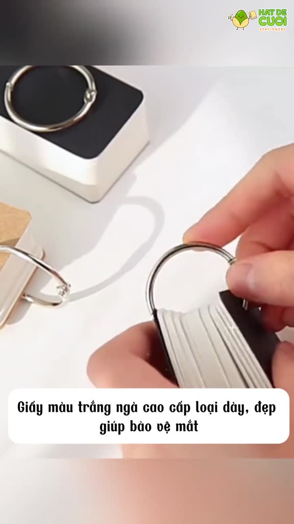 Tập 50 tờ Flashcard thẻ nhớ bìa trơn nâu/ đen NO54 Tập thẻ ghi chú, học từ mới trơn basic | BigBuy360 - bigbuy360.vn