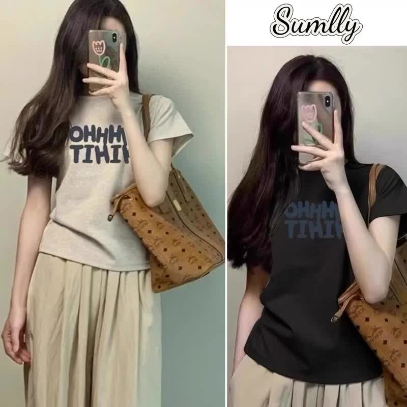 Áo thun cotton cổ tròn nguyên chất mùa hè Áo thun bó cơ bản Áo thun trẻ em siêu dễ thươngáo phông nữ | BigBuy360 - bigbuy360.vn