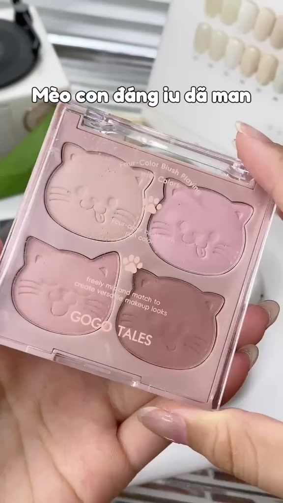 Phấn Má Hồng GOGO TALES GT772 4 Ô Mèo Đáng Yêu Lovely Cat Sweetish 10g | BigBuy360 - bigbuy360.vn