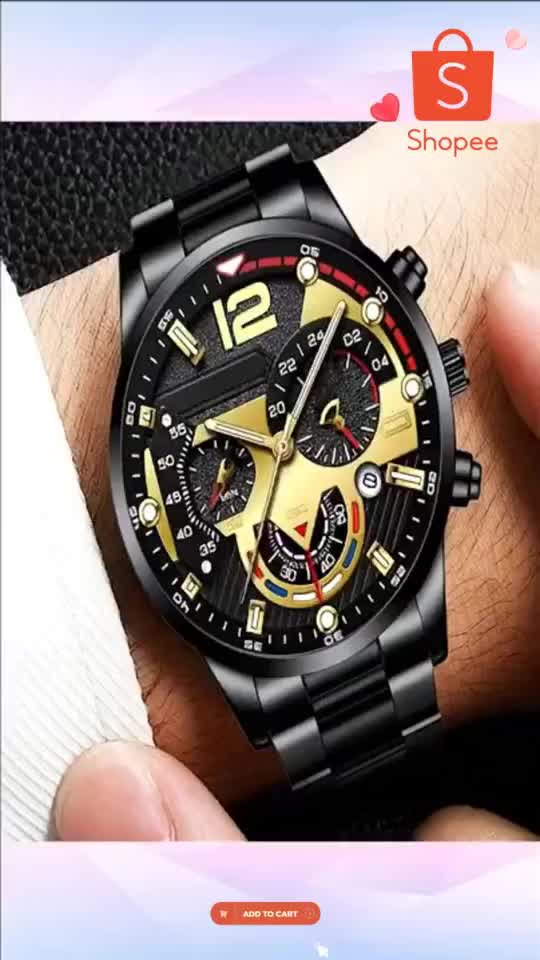 Men Pro Sports Business Chronograph Watch Thép không gỉ Da Valentine Quà tặng cho phòng tập thể dục và kinh doanh | BigBuy360 - bigbuy360.vn